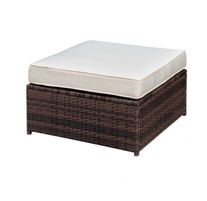 Ilona Contemporary Brown, Beige Patio Ottoman