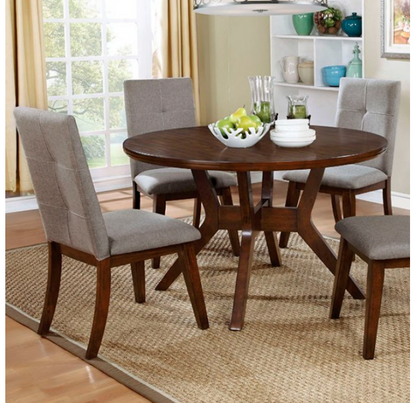 Abelone Rustic Walnut/Gray Round Dining Table