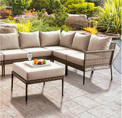 Aleisha  Contemporary Gray Patio Sectional