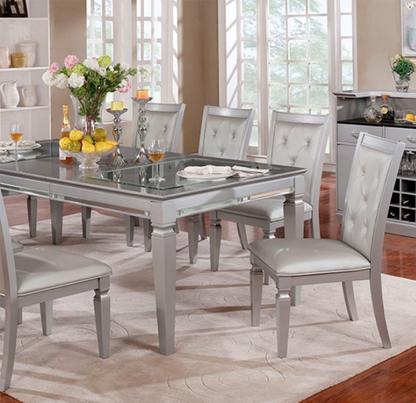 Alena Transitional Silver Dining Table