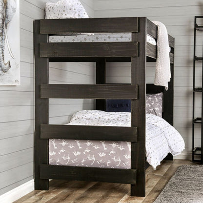 Arlette Rustic Black Bunk Bed