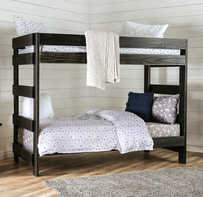 Arlette Rustic Black Bunk Bed