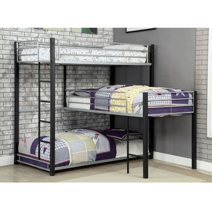 Aubrey Contemporary Sand Black Twin Triple Decker Bed  