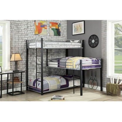 Aubrey Contemporary Sand Black Twin Triple Decker Bed  