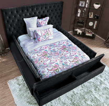 Davida Transitional Dark Gray Bed Frame