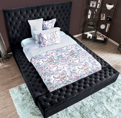 Davida Transitional Dark Gray Bed Frame