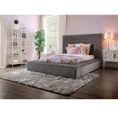 Davida Transitional Gray Bed Frame