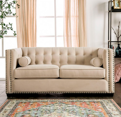 Elliot Transitional Beige Living Room LoveSeat