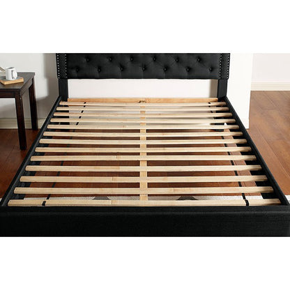 Olivia Upholstered Black Bed