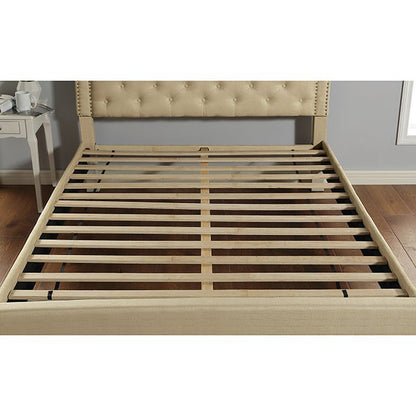 Olivia Upholstered Beige Bed