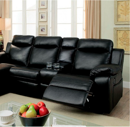 Hardy Transitional Black Living Room Sectional Console