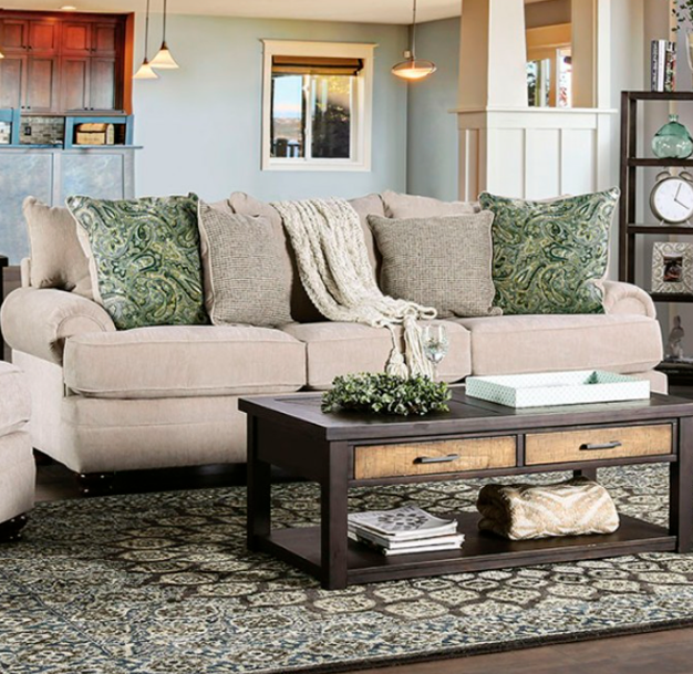 Hatfield Transitional Cream Sofa