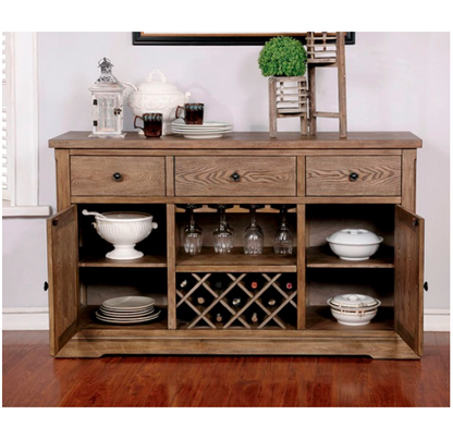 Julia Rustic Light Oak Dining Server