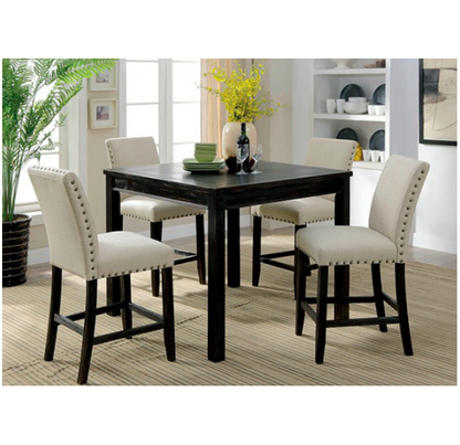 Kristie Rustic Antique Black 5 PC Counter HT. Table Set