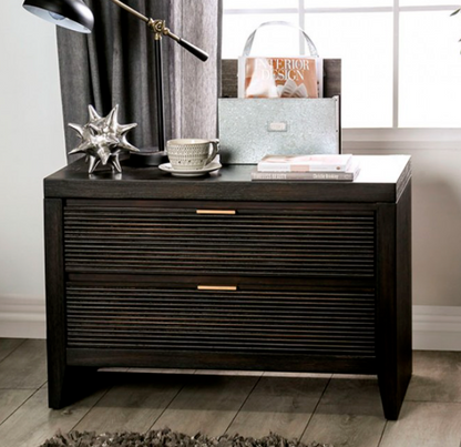 Laureentian Contemporary Dark Walnut Night Stand