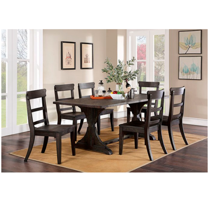 Leonidas Rustic Antique Black Dining Table