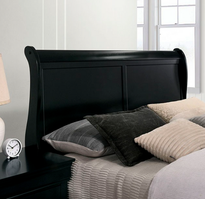 Louis Philippe Transitional Black Bed Frame