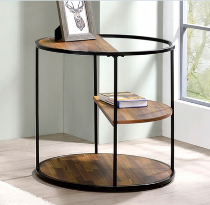 Orrin Industrial Black/Walnut Living Room End Table