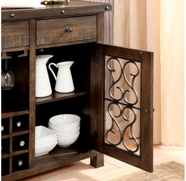 Paulina Transitional Rustic Walnut Dining Server