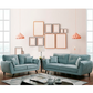 Phillipa Mid-Century Modern Light Teal Living Room LoveSeat