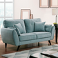 Phillipa Mid-Century Modern Light Teal Living Room LoveSeat