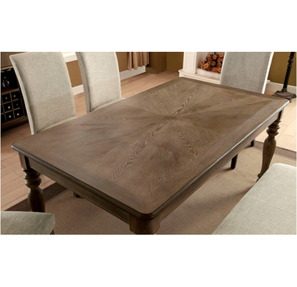 Siobhan Transitional Rustic Oak, Beige Dining Table