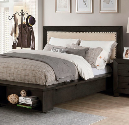 Sligo Transitional Dark Gray Bed Frame