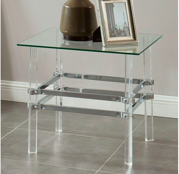 Trofa Contemporary Chrome Living Room End Table