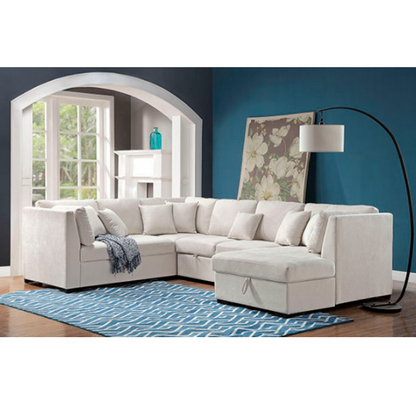 Tryna Contemporary Beige Living Room Sectional