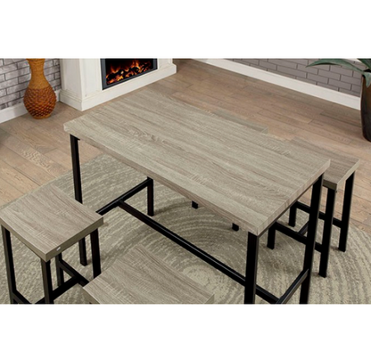 Vilvoorde Contemporary Gray, Black 5 PC Counter HT. Table Set