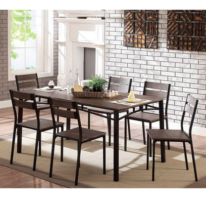 Westport Industrial Antique Brown, Black 7 PC. Dining Table Set