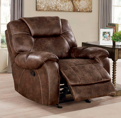 Kennedy Transitional Dark Brown Living Room Recliner