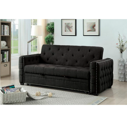 Leonora Transitional Gray Living Room Futon Sofa