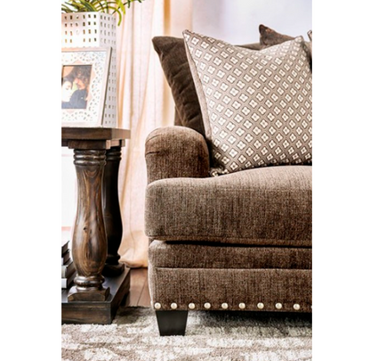 Pauline Transitional Dark Brown Living Room Sofa