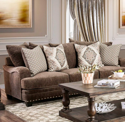 Pauline Transitional Dark Brown Living Room Sofa